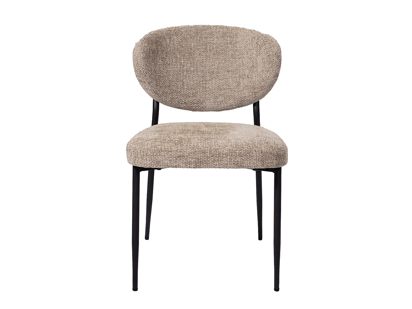 Eetkamerstoel Vajèn - Taupe met Zwart Onderstel - Set van 2