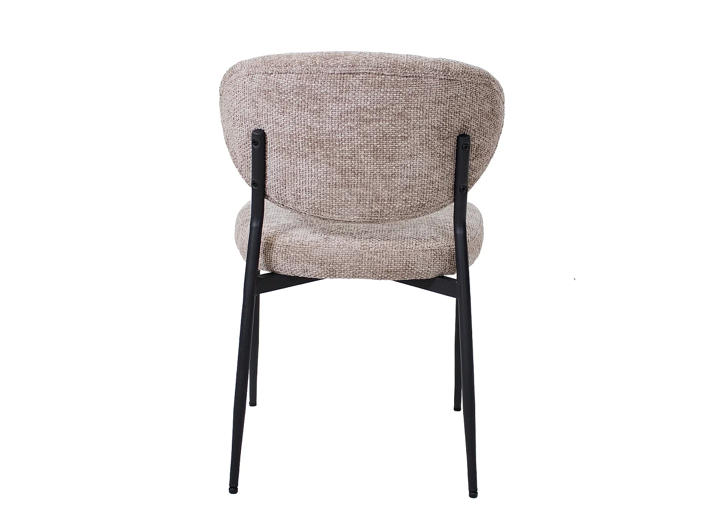 Eetkamerstoel Vajèn - Taupe met Zwart Onderstel - Set van 2