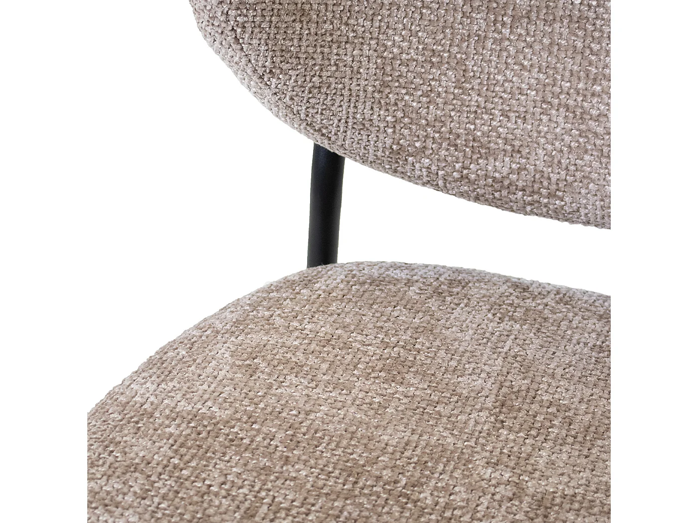 Eetkamerstoel Vajèn - Taupe met Zwart Onderstel - Set van 2