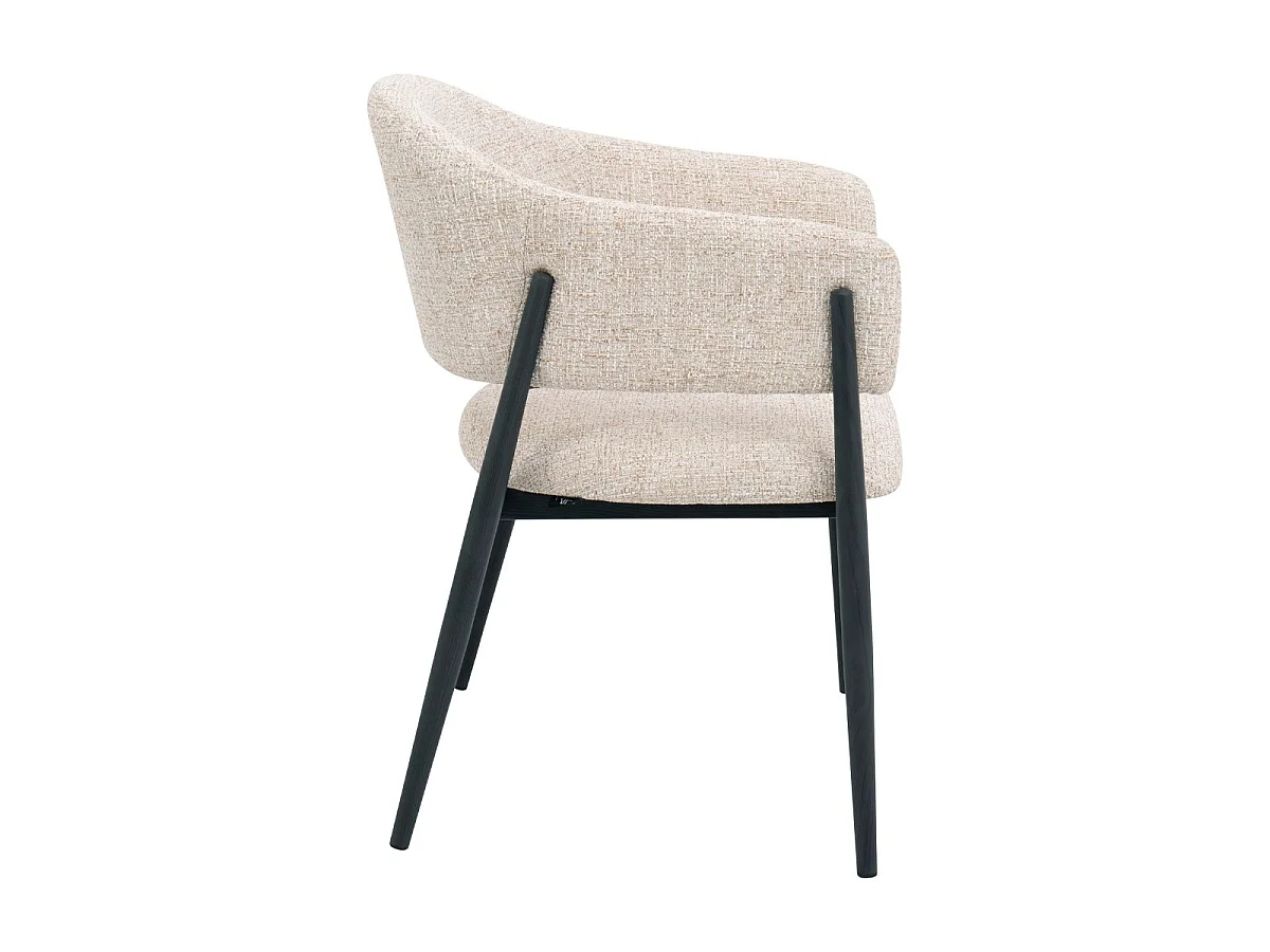 Eetkamerstoel Dénia met Armleuningen - Beige/Zwart - Set van 2