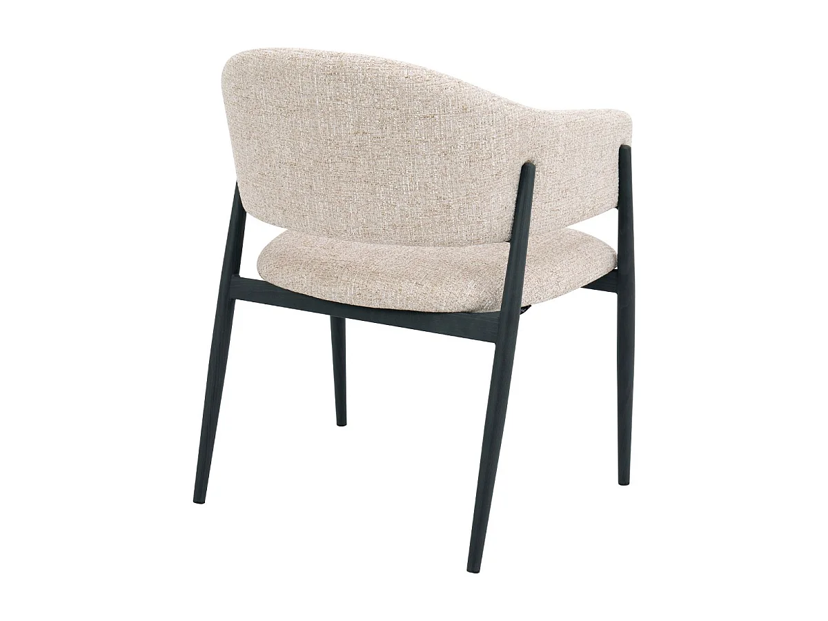 Eetkamerstoel Dénia met Armleuningen - Beige/Zwart - Set van 2