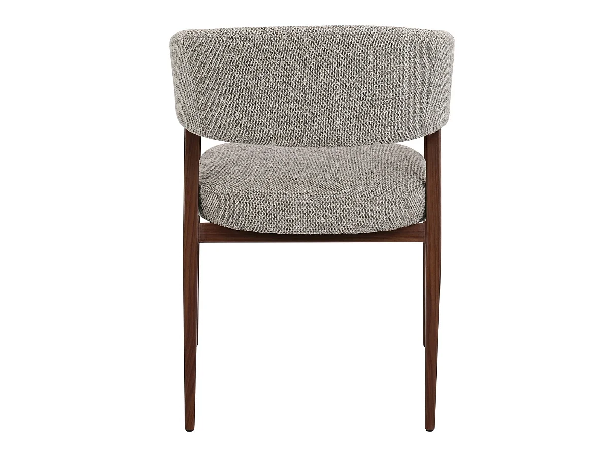 Eetkamerstoel Fureso met Armleuningen - Taupe Stof/Walnootkleurig Metaal - Set van 2
