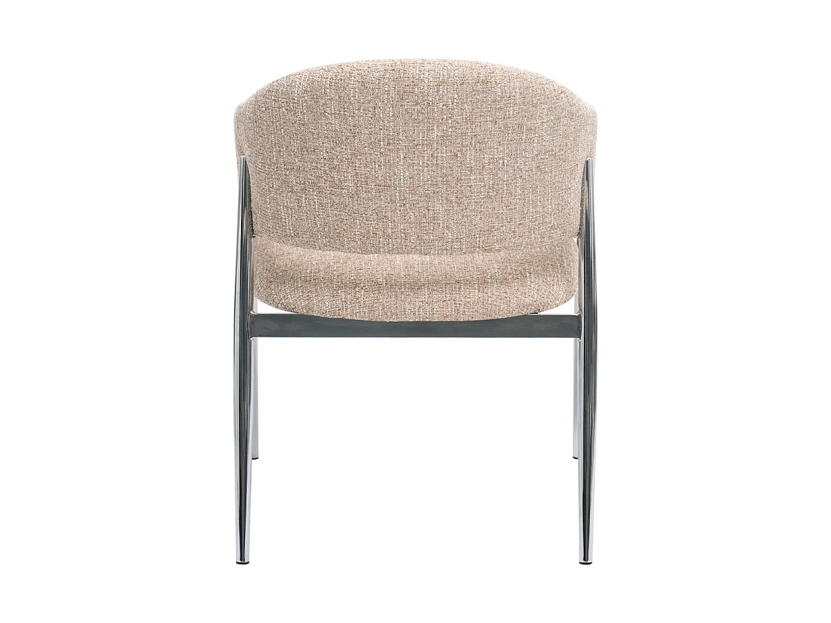 Eetkamerstoel Dénia met Armleuningen - Taupe/Chroom - Set van 2