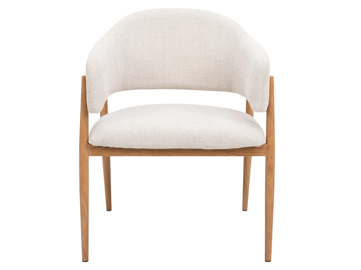 Eetkamerstoel Dénia met Armleuningen - Beige/Naturel - Set van 2
