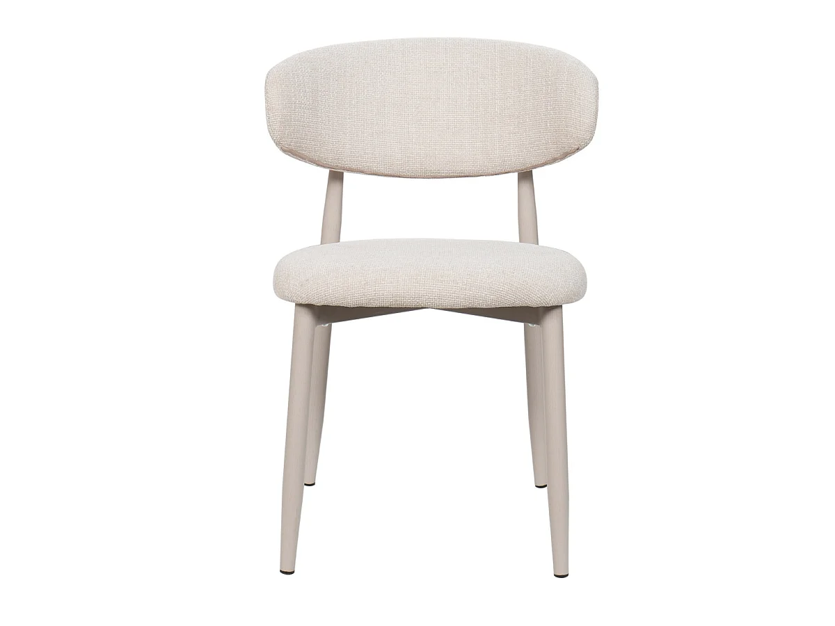 Eetkamerstoel Alexia - Beige met Beigekleurig Onderstel - Set van 2