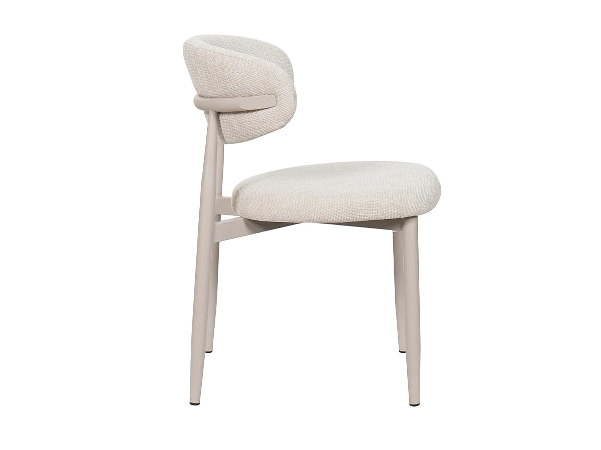 Eetkamerstoel Alexia - Beige met Beigekleurig Onderstel - Set van 2