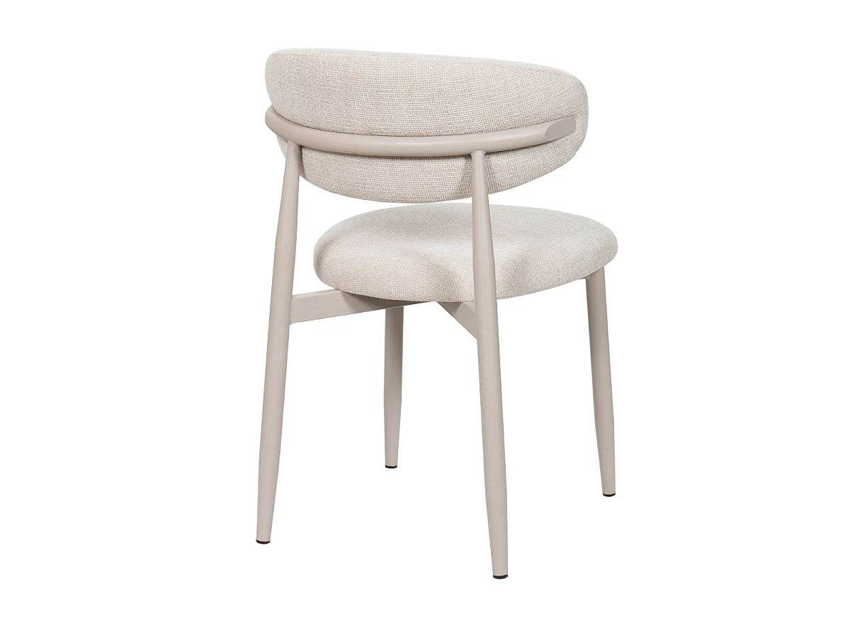 Eetkamerstoel Alexia - Beige met Beigekleurig Onderstel - Set van 2