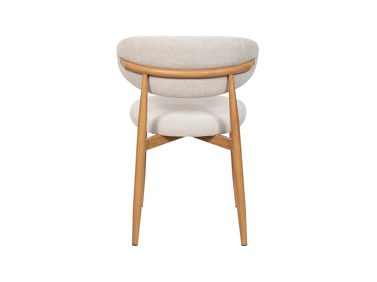 Eetkamerstoel Alexia - Beige met Naturelkleurig Onderstel - Set van 2
