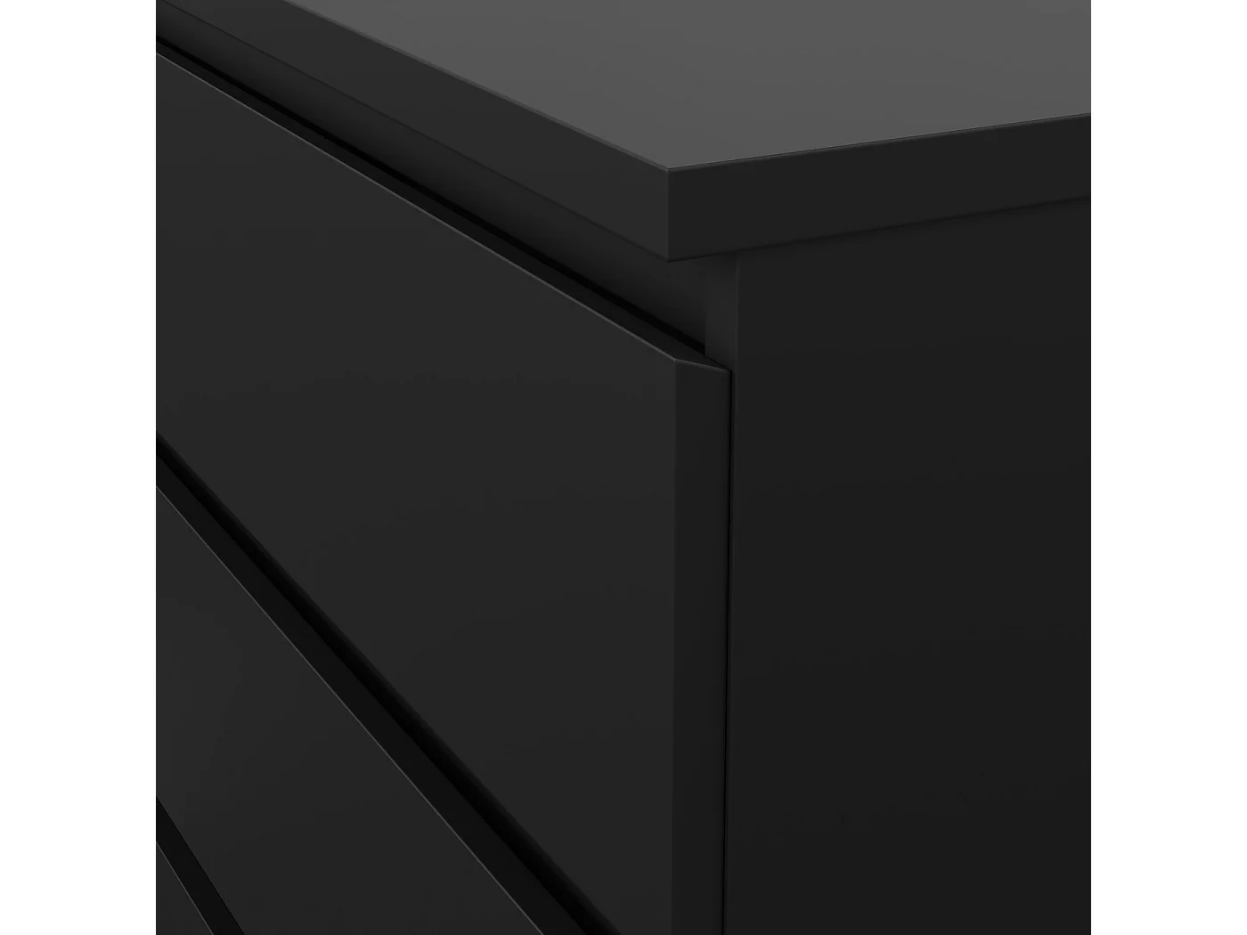 Dressoir Ylva Dubbel - Matzwart met 6 Lades - 153,8 x 50 x 68 cm