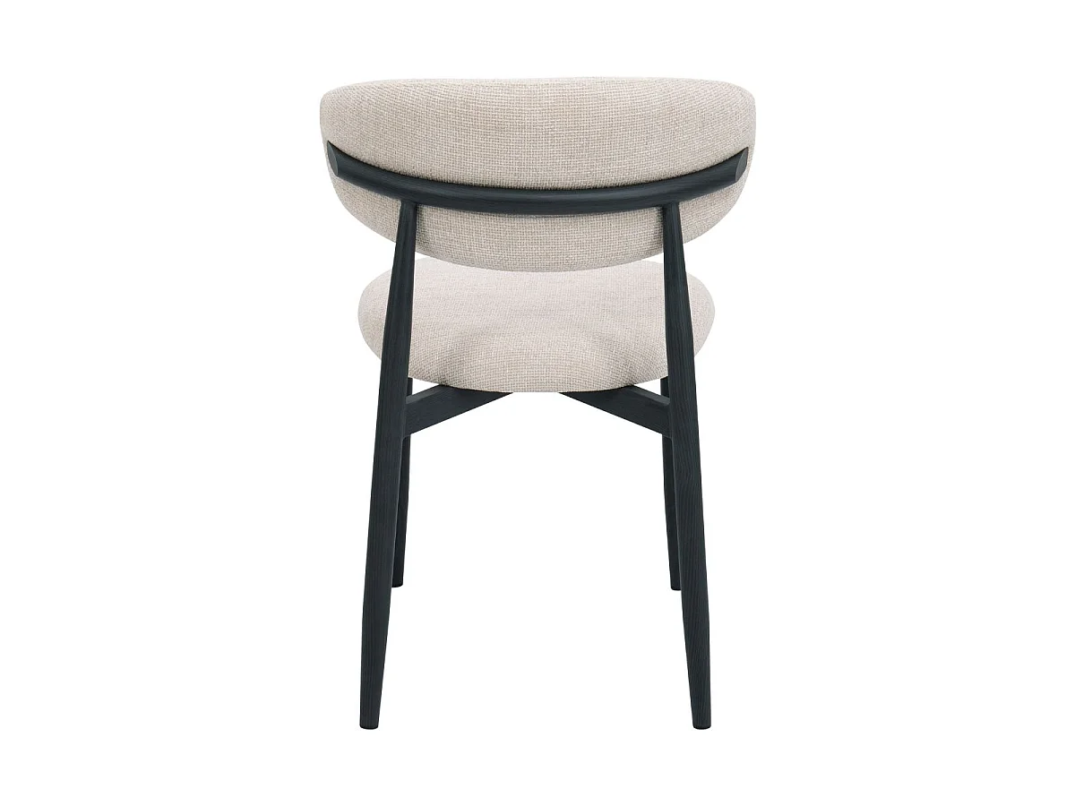 Eetkamerstoel Alexia - Beige met Zwart Onderstel - Set van 2
