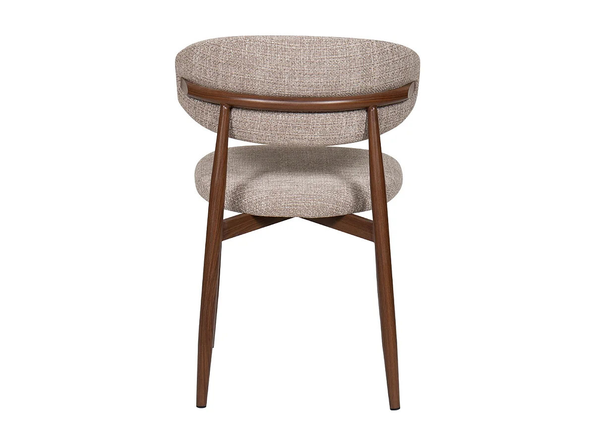 Eetkamerstoel Alexia - Taupe met Walnootkleurig Onderstel - Set van 2