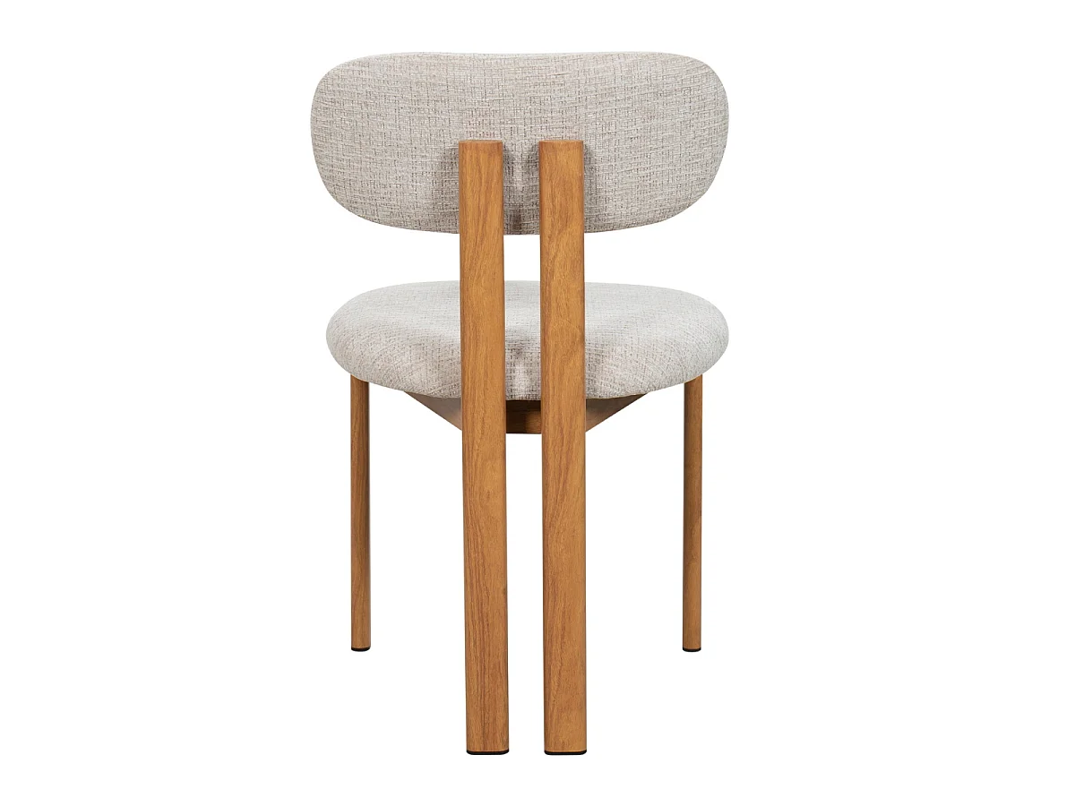 Eetkamerstoel Noor - Beige met Naturelkleurig Onderstel - Set van 2