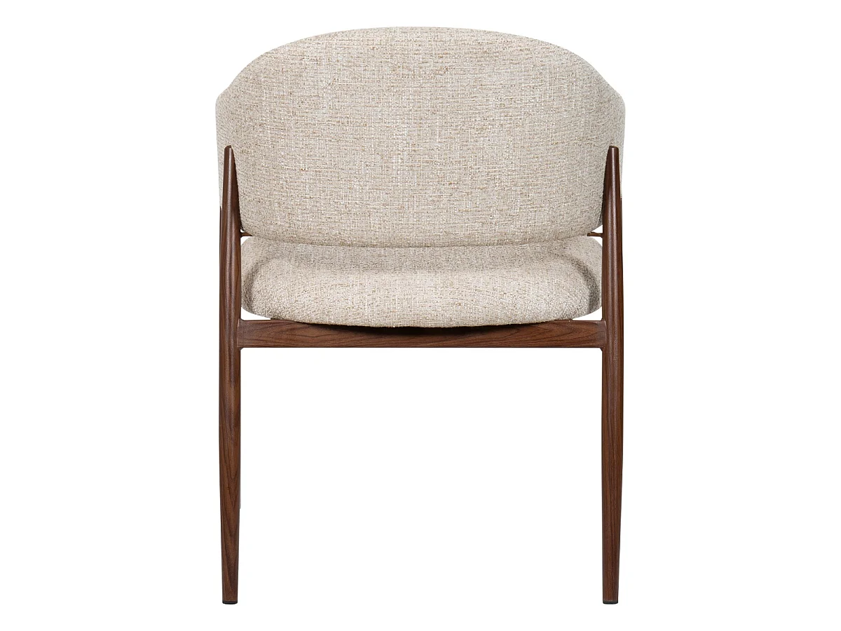 Eetkamerstoel Dénia met Armleuningen - Beige/Walnoot - Set van 2