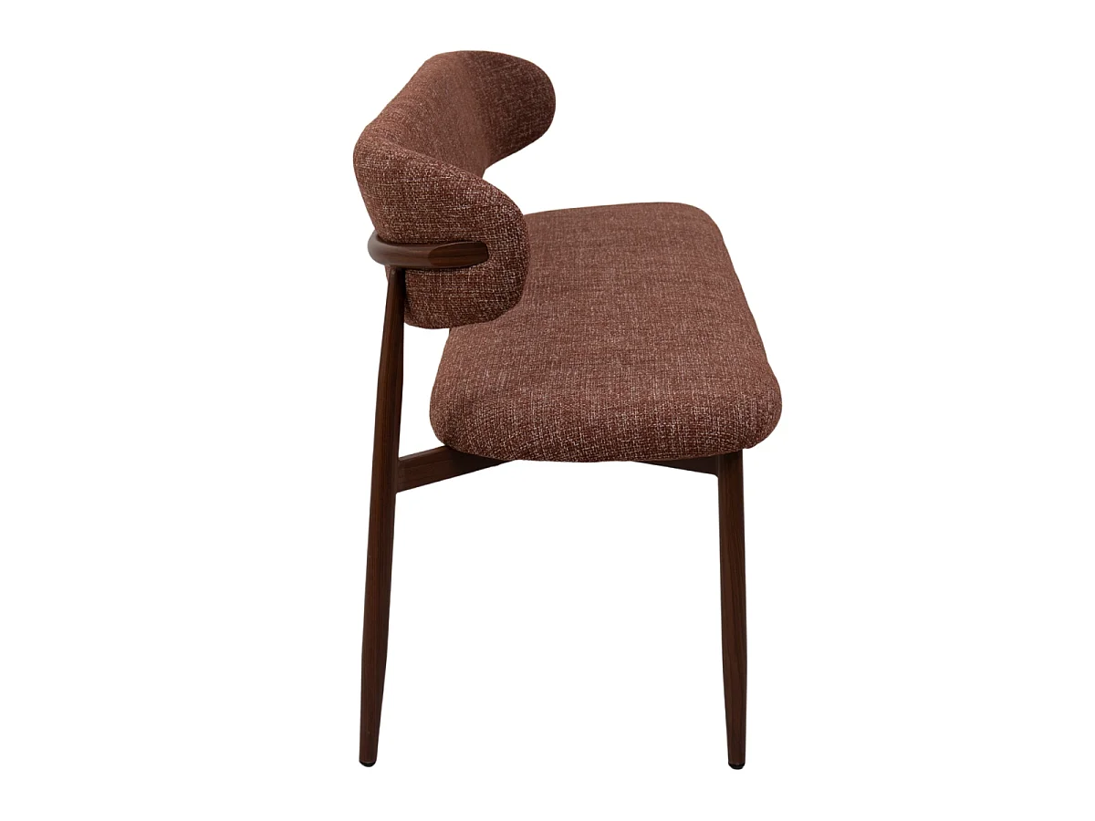 Eetkamerbank Alexia - Rood met Walnootkleurig Onderstel - 160 cm
