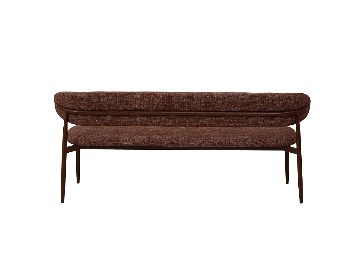 Eetkamerbank Alexia - Rood met Walnootkleurig Onderstel - 160 cm
