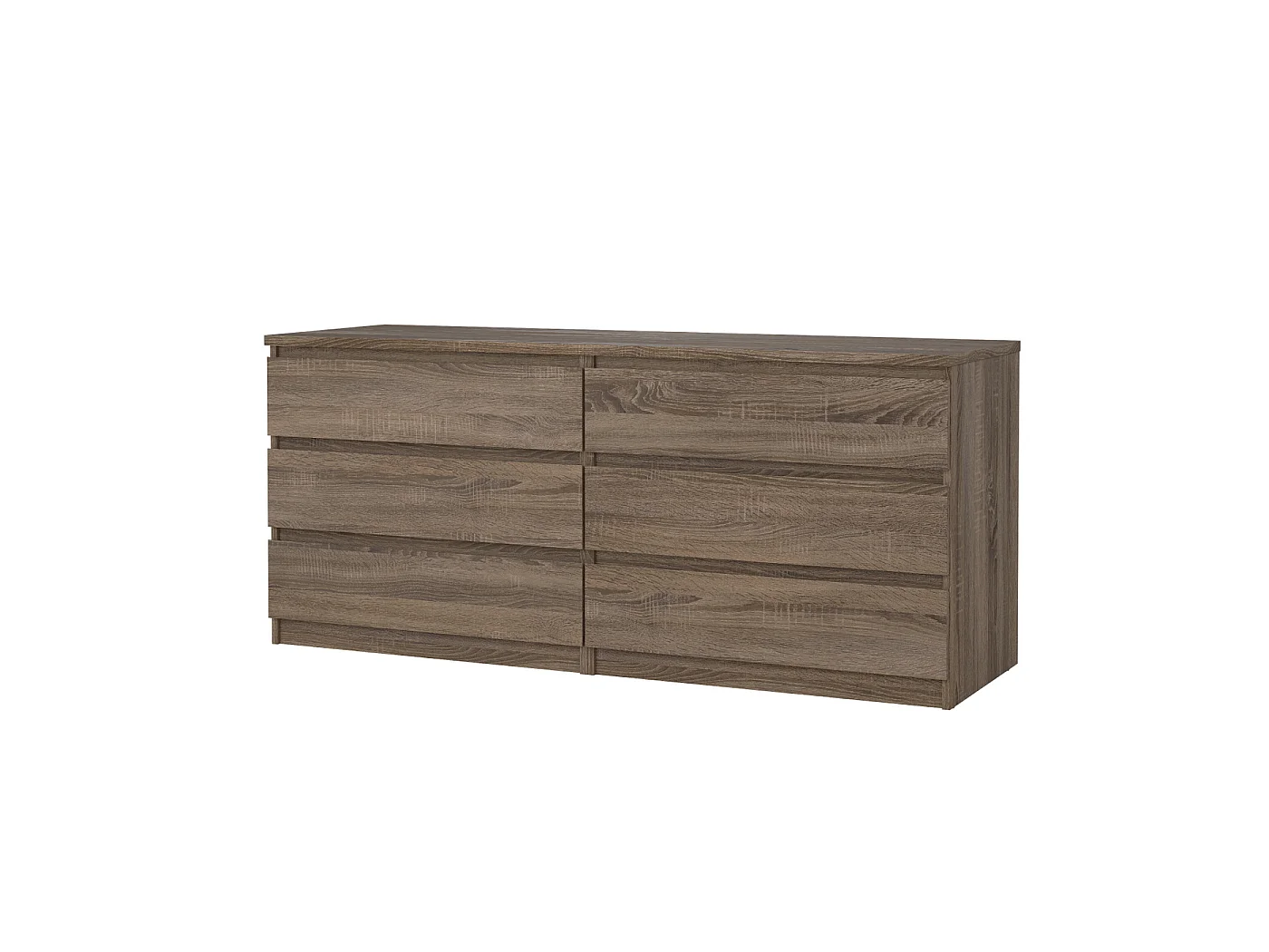 Dressoir Ylva Dubbel - Truffle Donkerbruin met 6 Lades - 153,8 x 50 x 68 cm