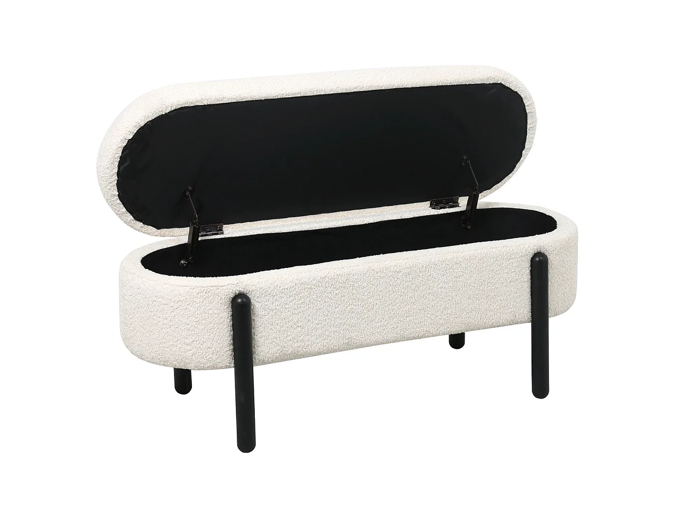 Opbergbank Vieve - Beige met Opbergruimte - 108 cm