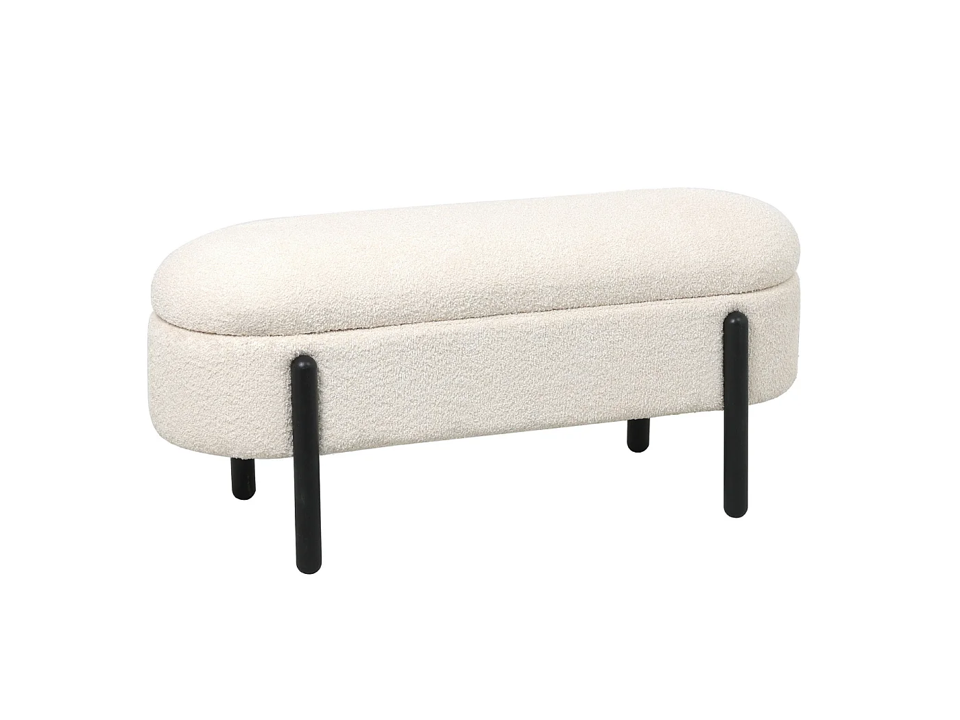 Opbergbank Vieve - Beige met Opbergruimte - 108 cm