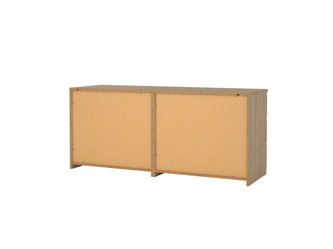 Dressoir Ylva Dubbel - Naturel Hickory Houtlook met 6 Lades - 153,8 x 50 x 68 cm