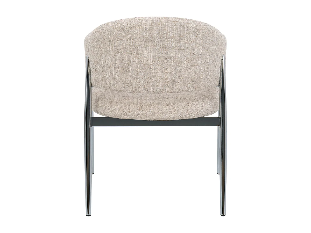 Eetkamerstoel Dénia met Armleuningen - Beige/Chroom - Set van 2