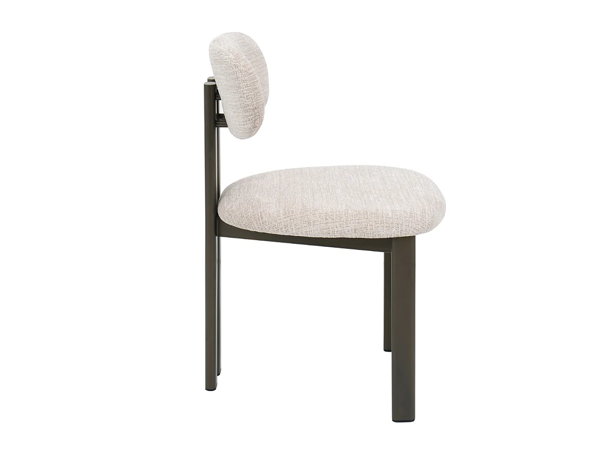 Eetkamerstoel Noor - Beige met Bronskleurig Onderstel - Set van 2