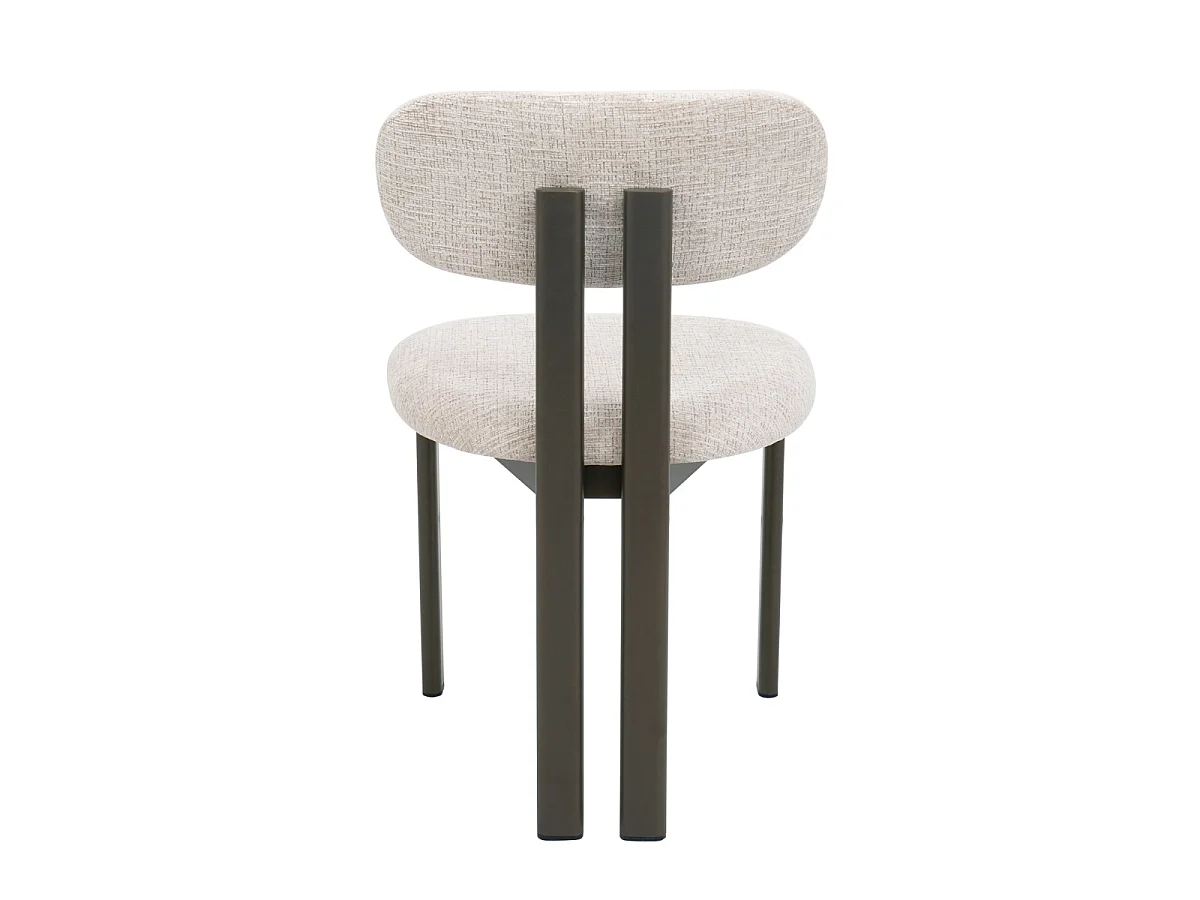 Eetkamerstoel Noor - Beige met Bronskleurig Onderstel - Set van 2