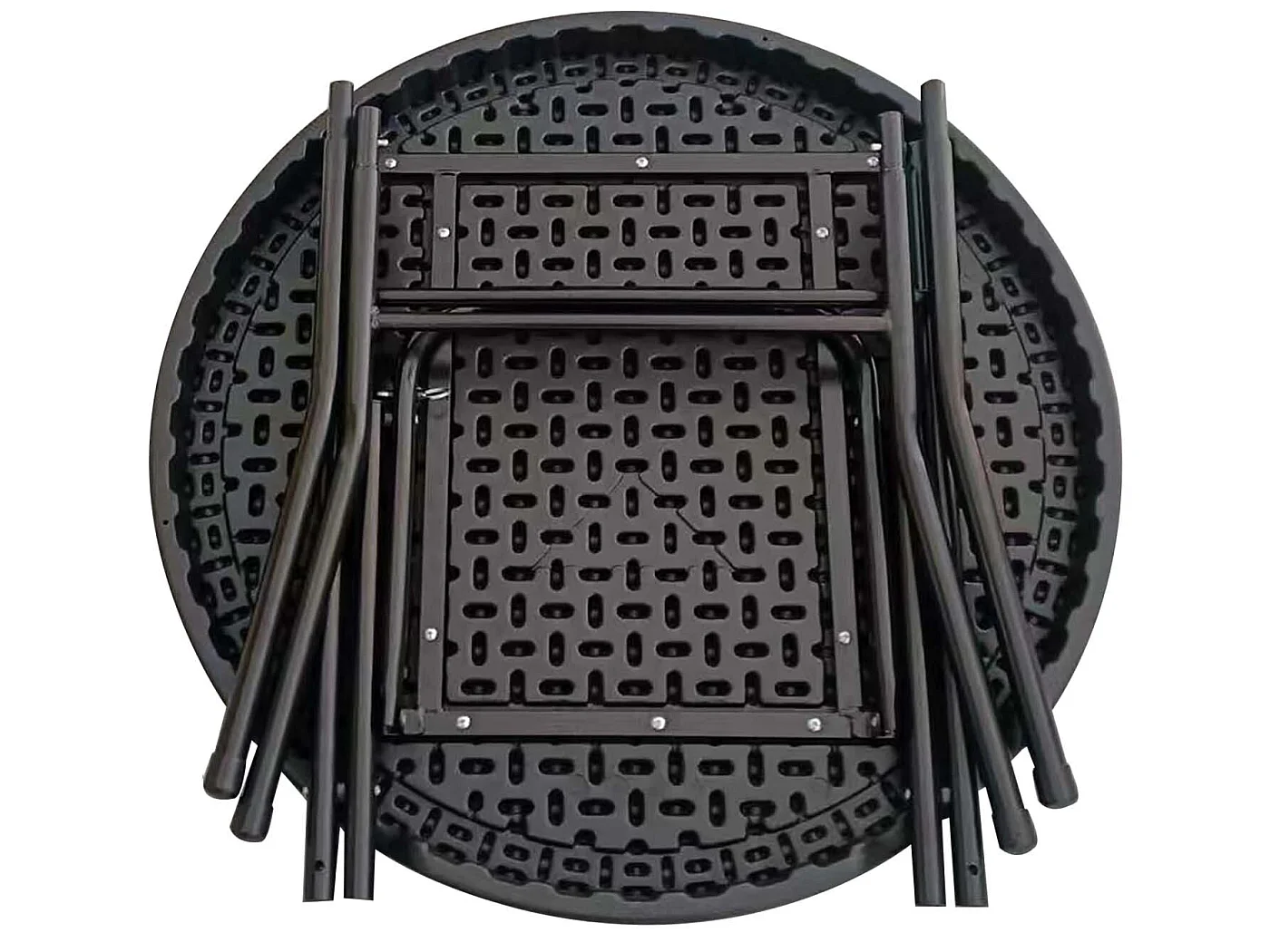 Inklapbare Statafel Piper - Rond Zwart - Ø 80 cm - Hoogte 110 cm