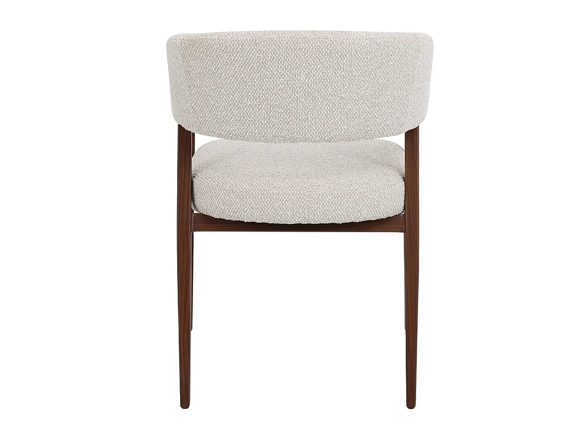 Eetkamerstoel Fureso met Armleuningen - Beige Stof/Naturelkleurig Metaal - Set van 2