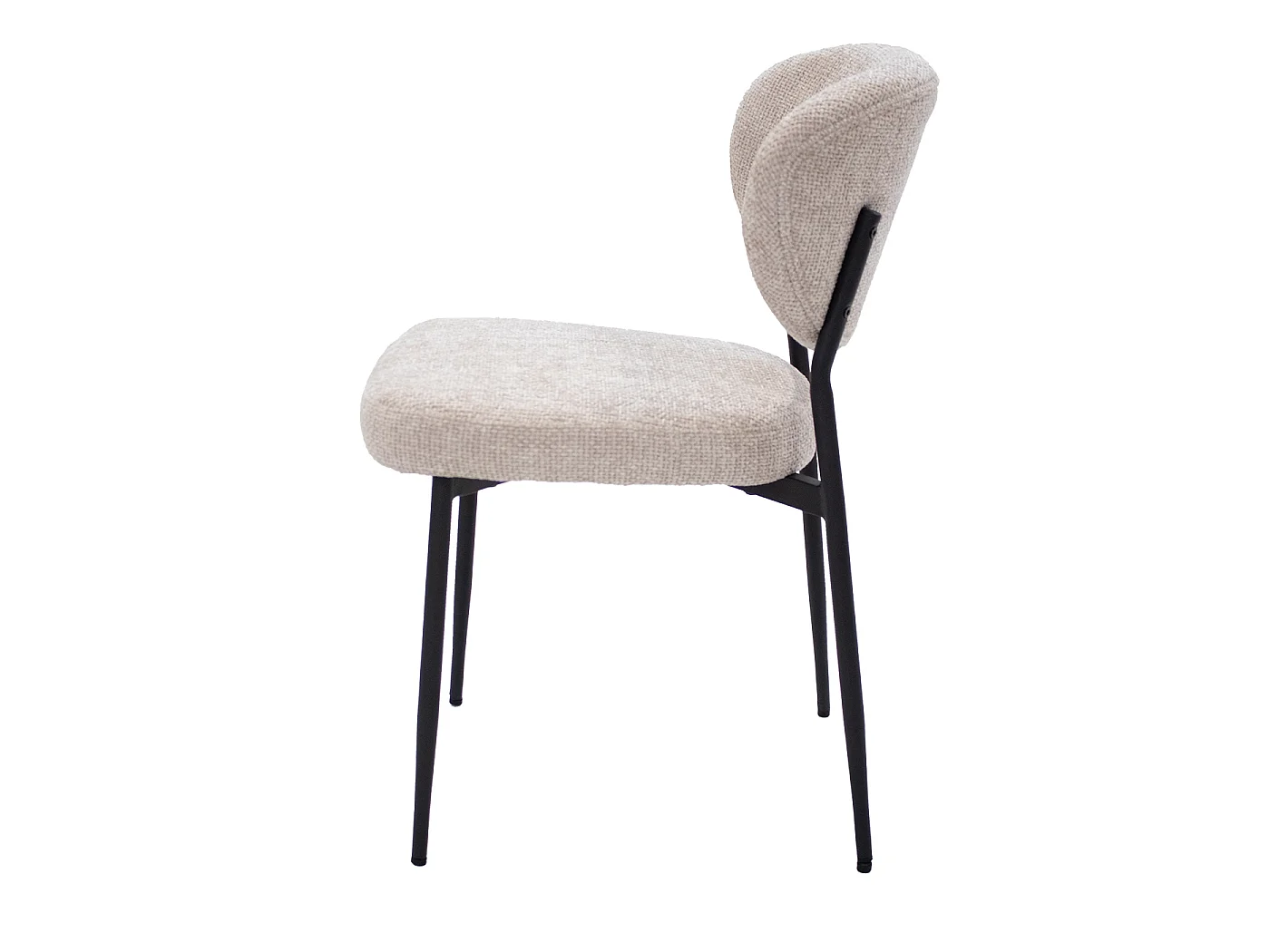Eetkamerstoel Vajèn - Beige met Zwart Onderstel - Set van 2