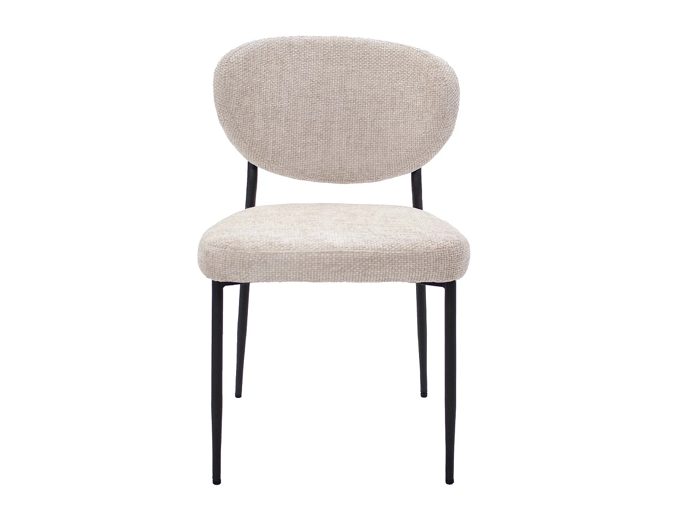Eetkamerstoel Vajèn - Beige met Zwart Onderstel - Set van 2