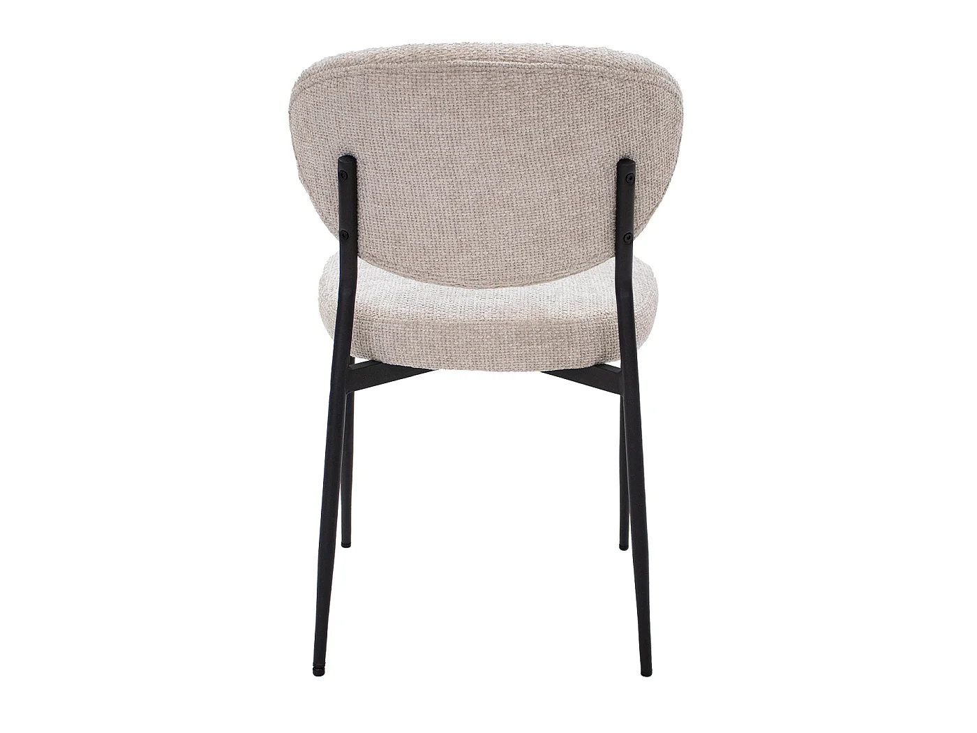 Eetkamerstoel Vajèn - Beige met Zwart Onderstel - Set van 2