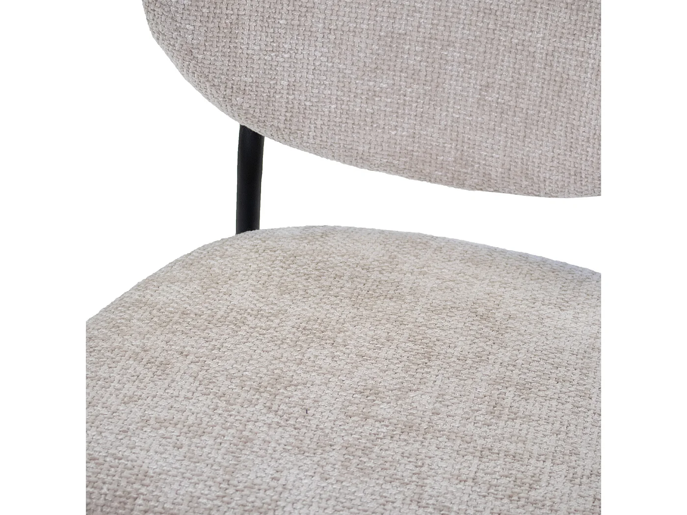 Eetkamerstoel Vajèn - Beige met Zwart Onderstel - Set van 2