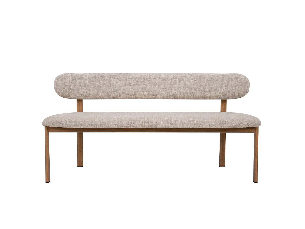 Eetkamerbank Noor - Beige met Naturelkleurig Onderstel - 200 cm