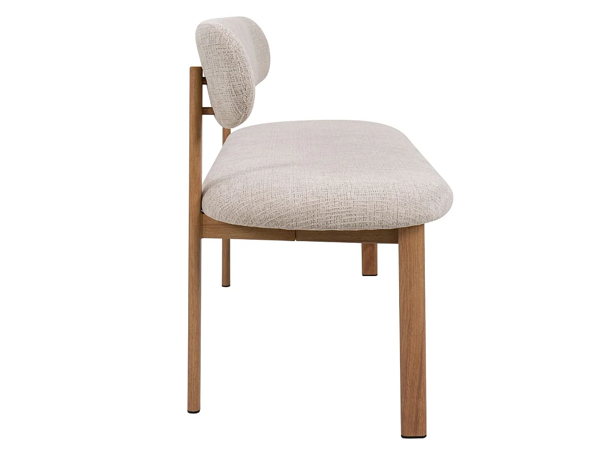 Eetkamerbank Noor - Beige met Naturelkleurig Onderstel - 200 cm