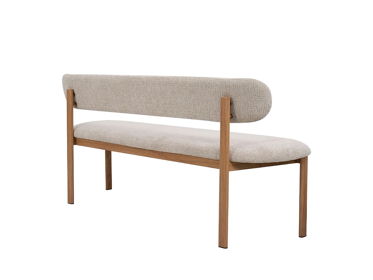 Eetkamerbank Noor - Beige met Naturelkleurig Onderstel - 200 cm