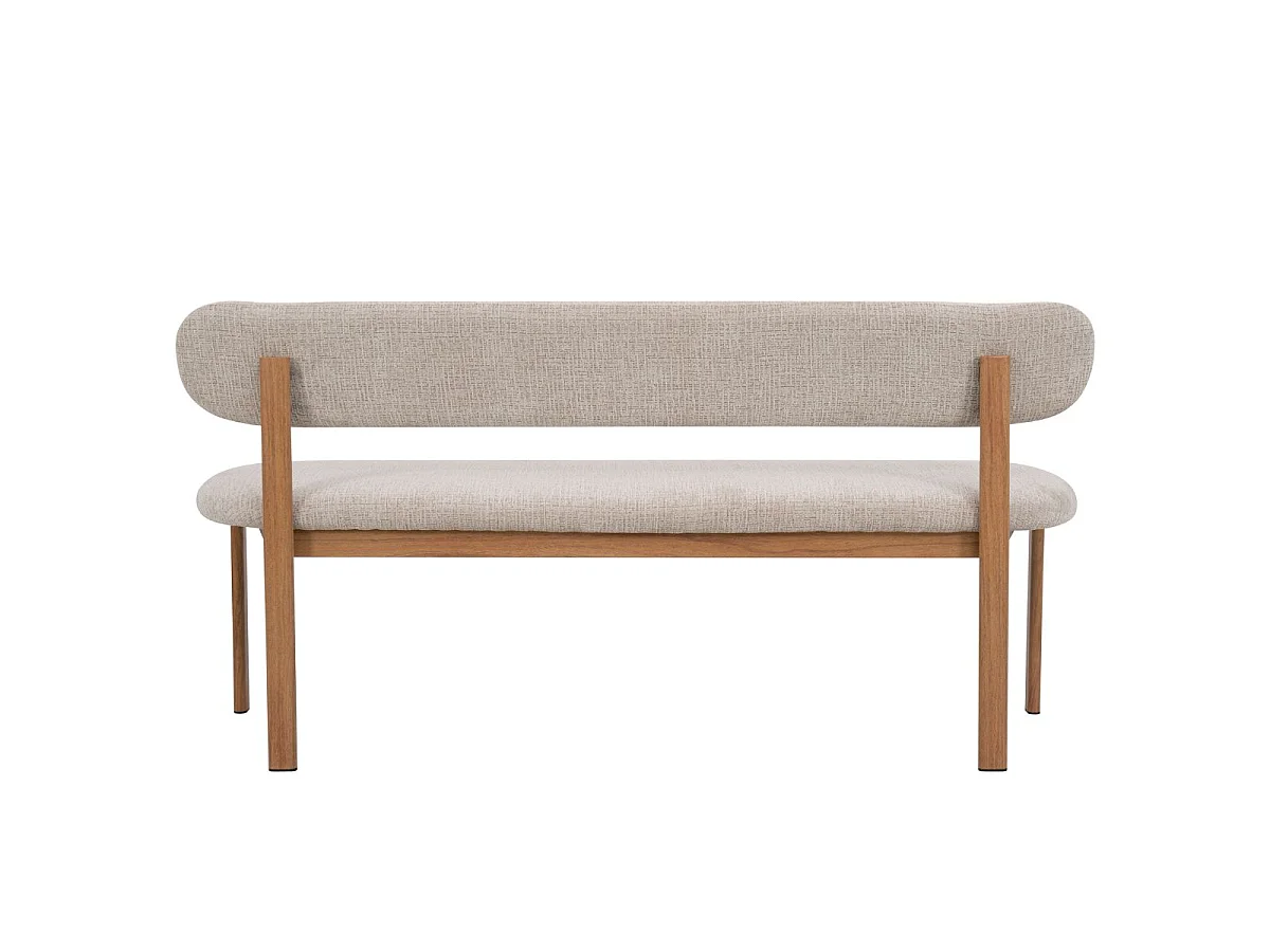 Eetkamerbank Noor - Beige met Naturelkleurig Onderstel - 200 cm