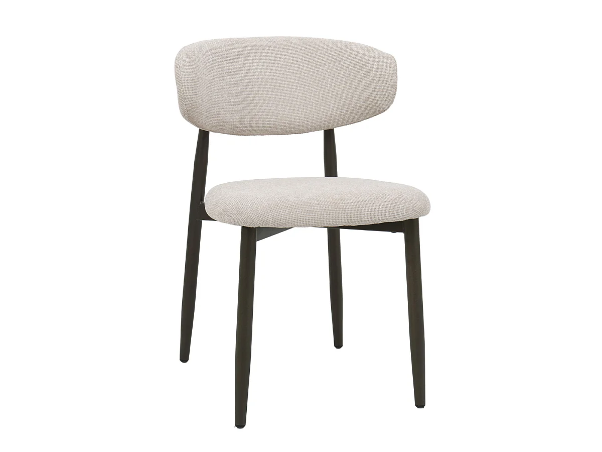 Eetkamerstoel Alexia - Beige met Bronskleurig Onderstel - Set van 2