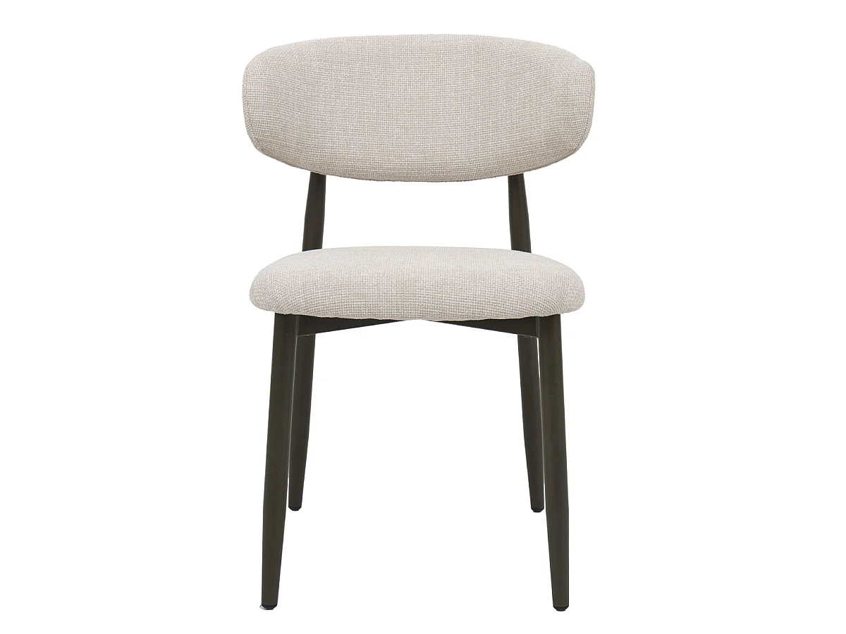 Eetkamerstoel Alexia - Beige met Bronskleurig Onderstel - Set van 2