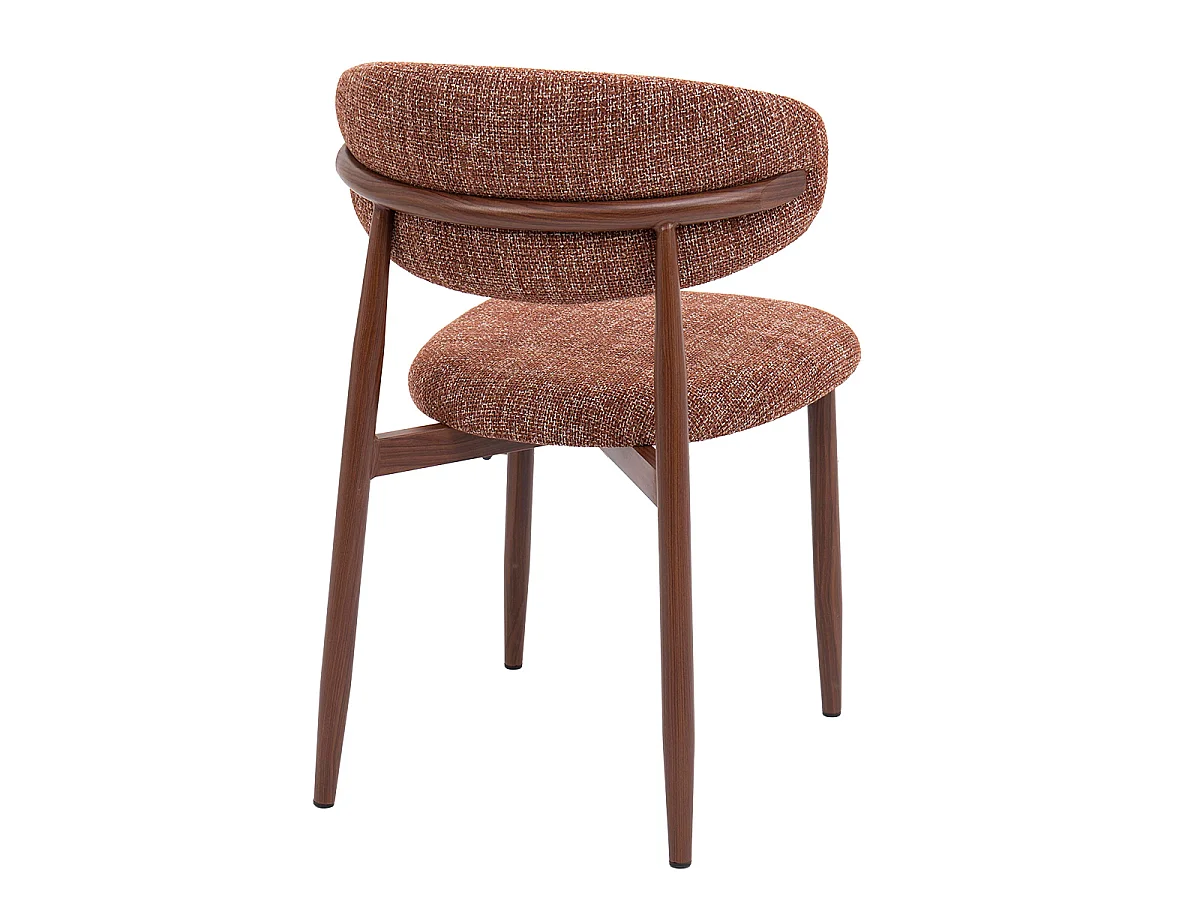 Eetkamerstoel Alexia - Rood met Walnootkleurig Onderstel - Set van 2