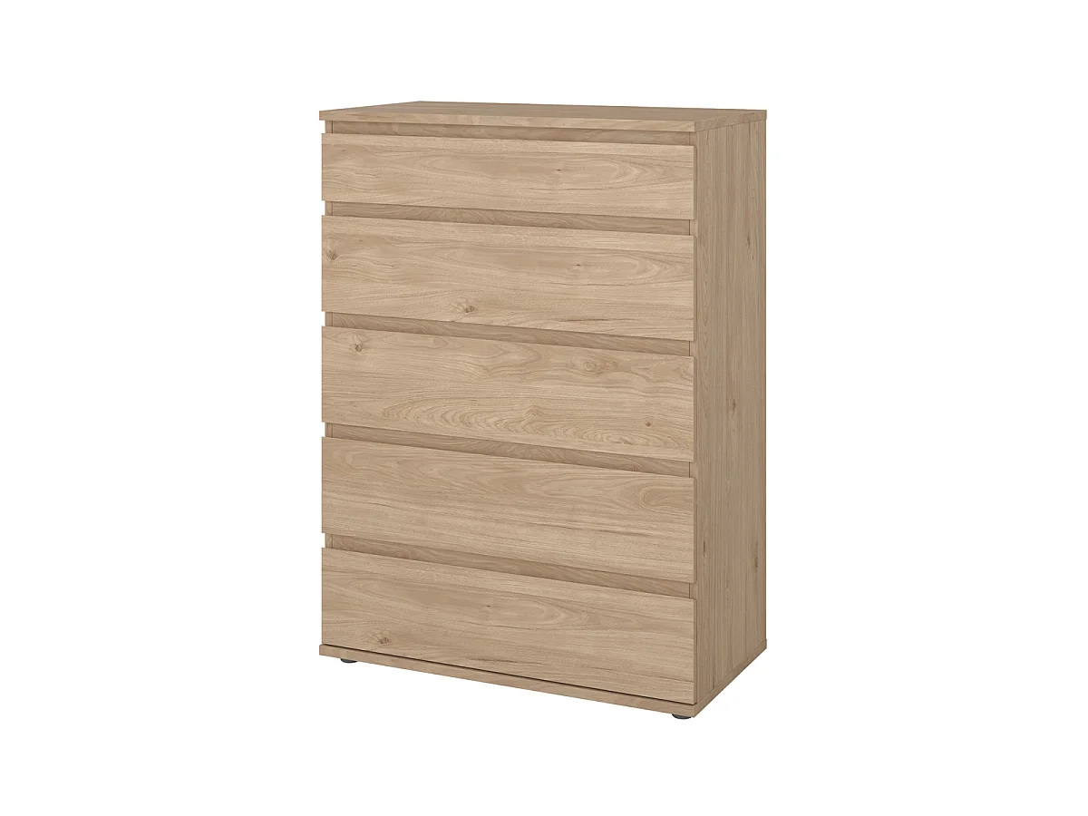 Ladekast Nova - Naturel Jackson Hickory-houtlook met 5 Lades - 76,8 x 40 x 106,6 cm