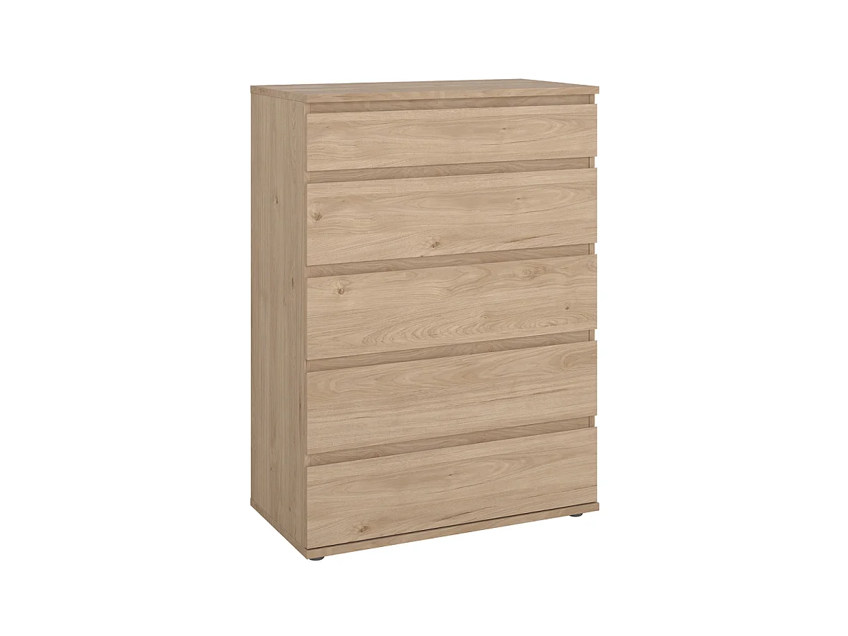 Ladekast Nova - Naturel Jackson Hickory-houtlook met 5 Lades - 76,8 x 40 x 106,6 cm