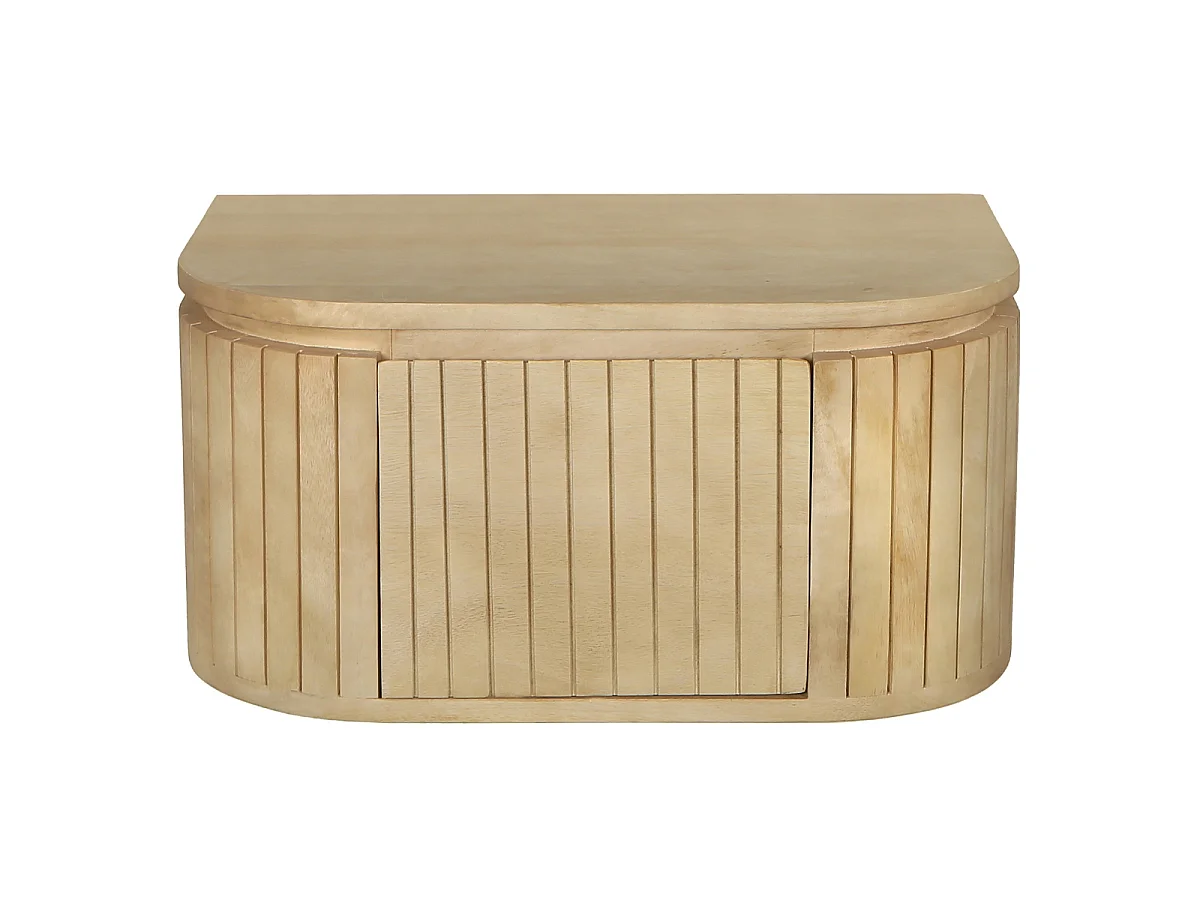 Nachtkastje Merel - Zwevend Mangohout Naturel - 55 x 35 x 26 cm