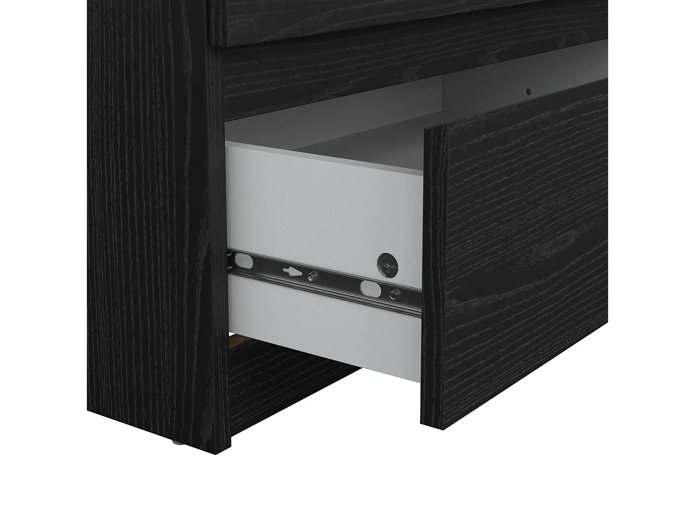 Dressoir Ylva Dubbel - Zwarte Houtnerflook met 6 Lades - 153,8 x 50 x 68 cm