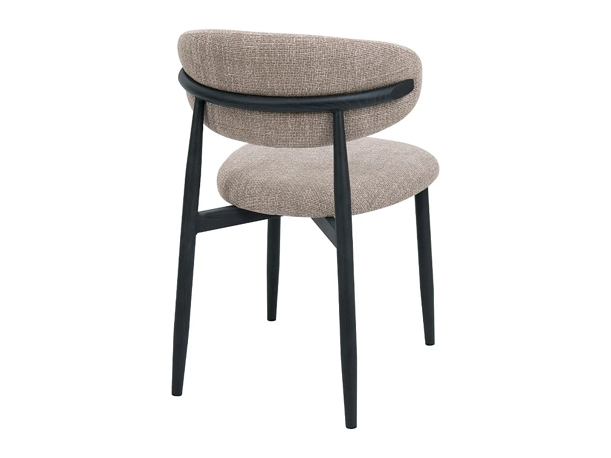Eetkamerstoel Alexia - Taupe met Zwart Onderstel - Set van 2