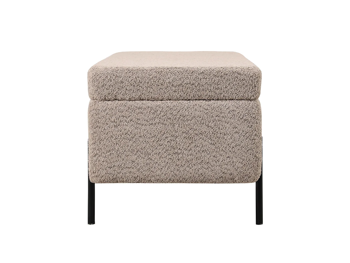 Opbergbank Jari - Taupe Bouclé met Opbergruimte - 110 cm
