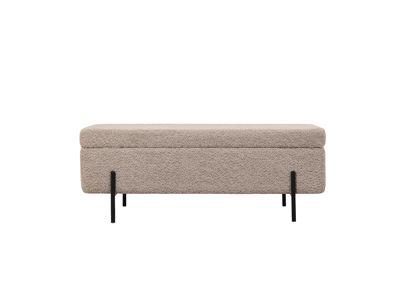 Opbergbank Jari - Taupe Bouclé met Opbergruimte - 110 cm