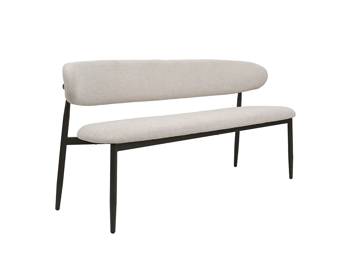Eetkamerbank Alexia - Beige met Bronskleurig Onderstel - 160 cm