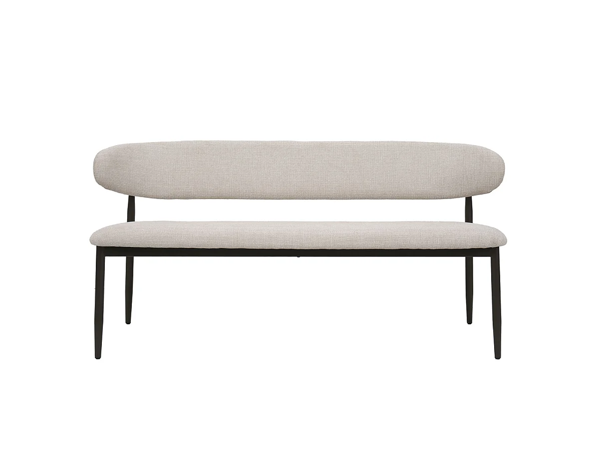 Eetkamerbank Alexia - Beige met Bronskleurig Onderstel - 160 cm