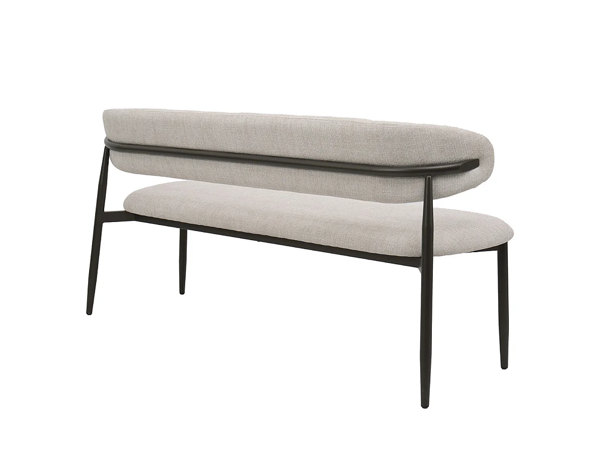 Eetkamerbank Alexia - Beige met Bronskleurig Onderstel - 160 cm