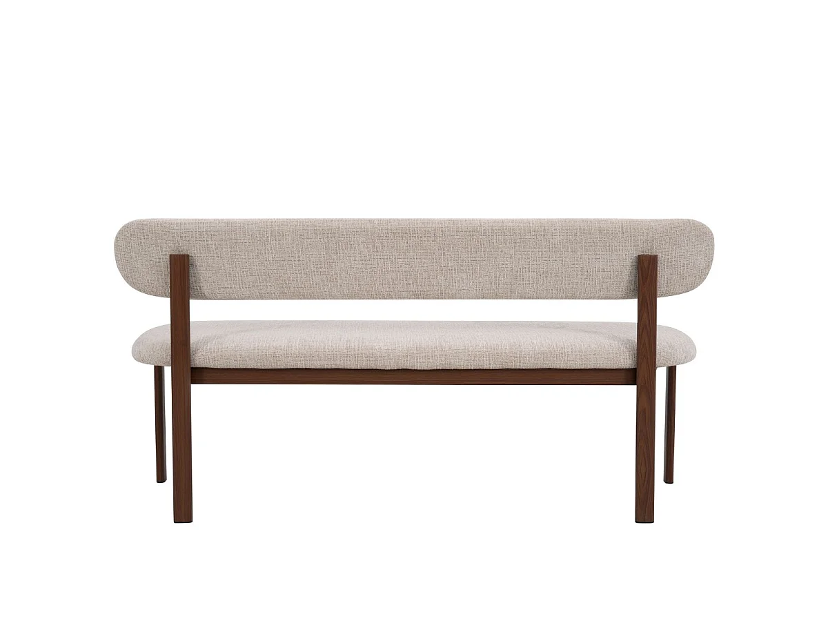 Eetkamerbank Noor - Beige met Walnootkleurig Onderstel - 200 cm